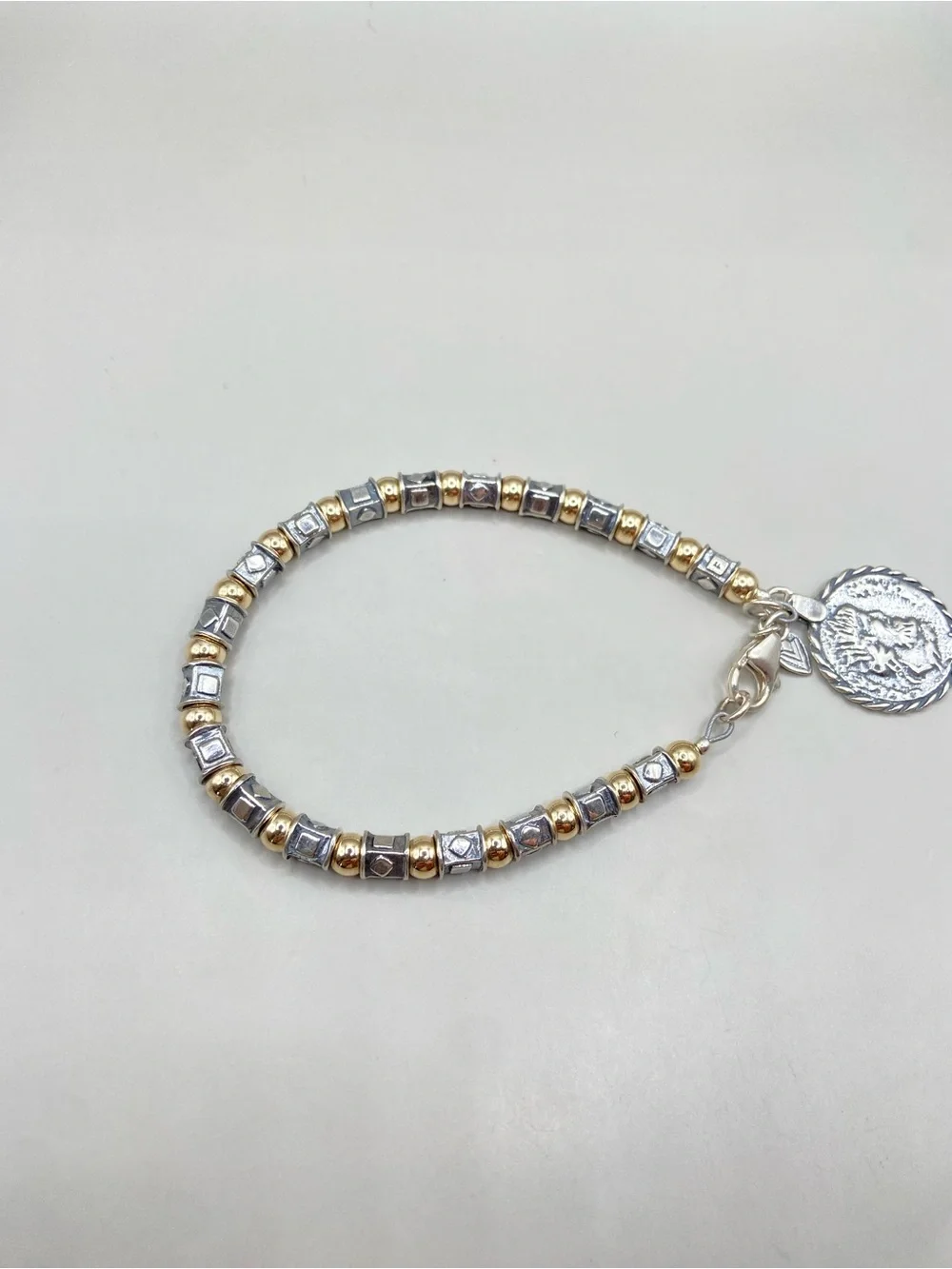 Silpada Sterling Silver 14K Gold Filled Roman Coin Bracelet B1582